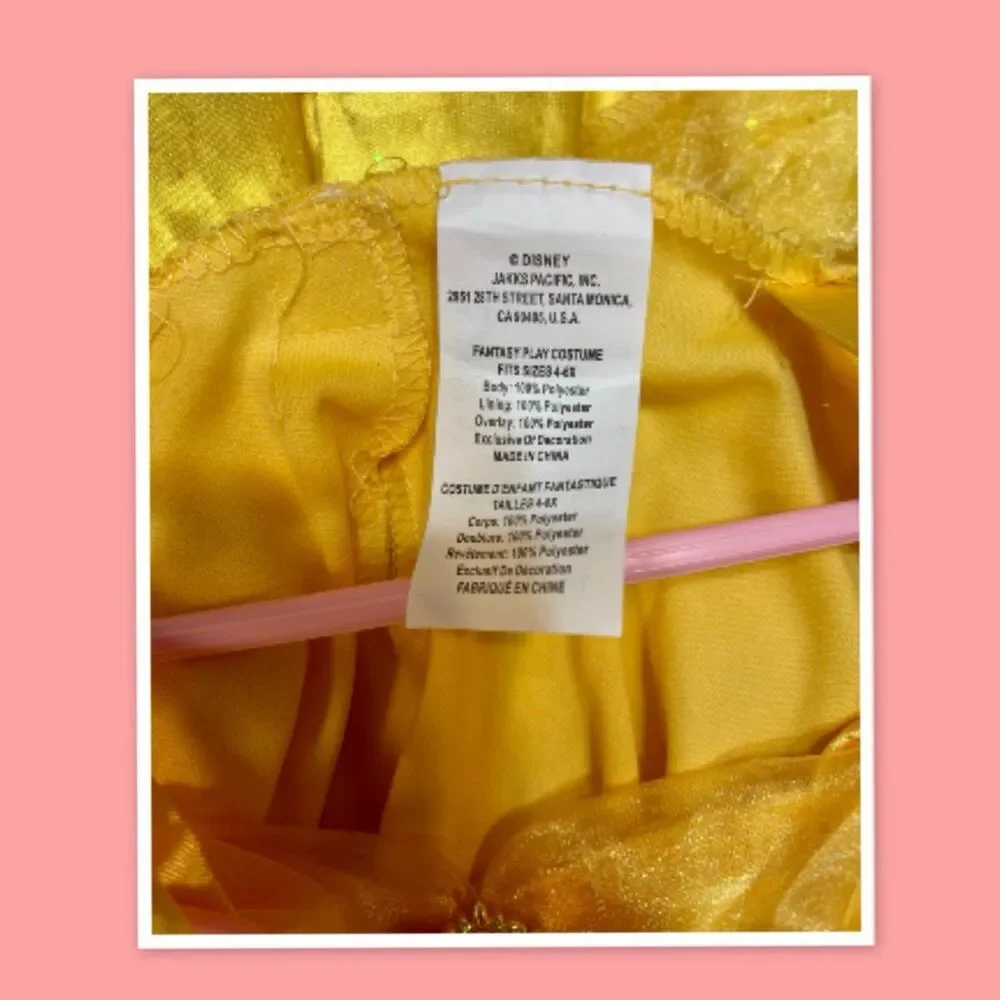 Disney Princess Belle Costume Dress ~ Size 4-6X